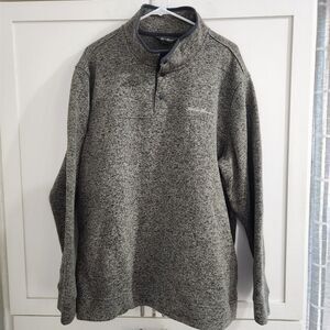Eddie Bauer Radiator Fleece Quarter Snap Button Pullover Sweater Gray Mens XXL
